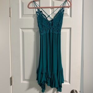 Free People Adella Slip Dress Hunter Green Small